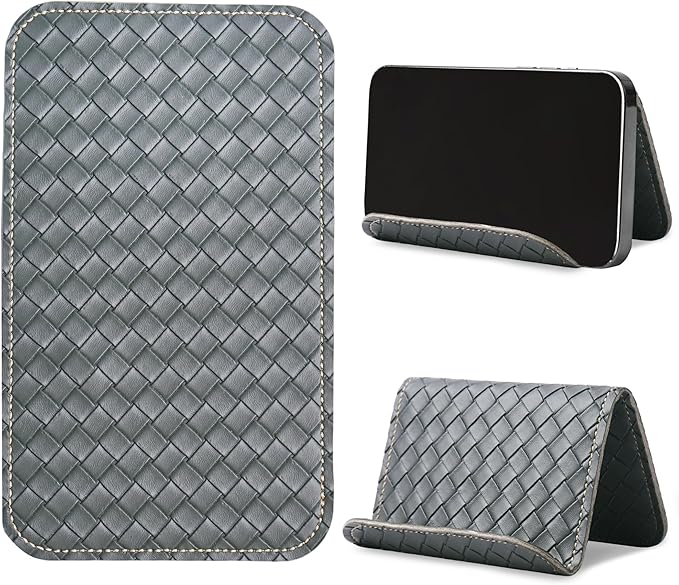 QIELIZI Airplane Travel Essentials for Flying Flex Flap Cell Phone Holder & Flexible Tablet Stand for Desk, Bed, Treadmill, Home & in-Flight Airplane Travel Accessories(1-Woven Grey)