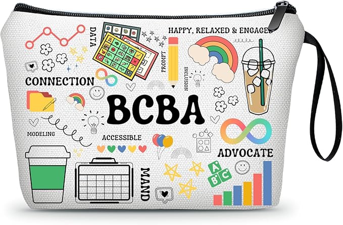 Bcba Rbt Graduation Gifts Behavior Analyst Therapist Special Education Teacher Appreciation Thank You Small Makeup Cosmetic Bag for Women Female Coworker Friend