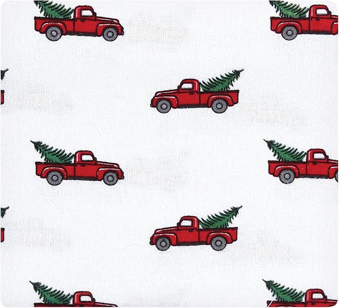 Hudson Baby Unisex Baby Cotton Flannel Receiving Blankets Bundle, Christmas Tree Truck, One Size