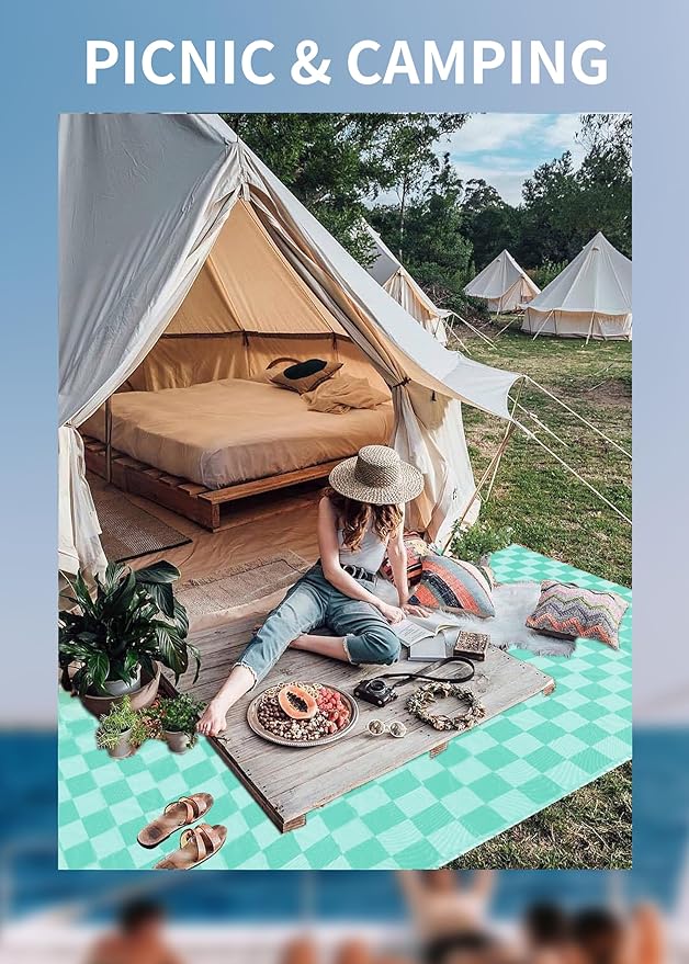 Antfuny Giant Beach Towel Blanket Autumn Outing Stuff for Women & Men Road Trip Camping Gear Ship Cruise Gear Must Haves Large L Aqua Plain Pattern Yard Mat Airplane Accessories Travel Gadgets