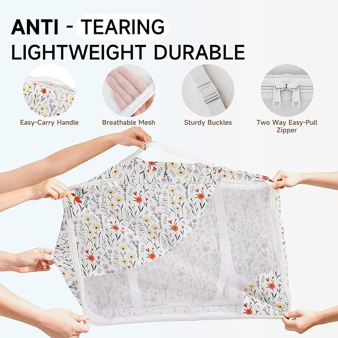 11 Set / 9 Set Packing Cubes for Travel,Gifts for Women Mom Kids,TSA Approved Bags for Makeup, Cosmetic, Toiletry, Organizers for Suitcase Carry On,Cruise Essentials Airplane Accessories,White Floral