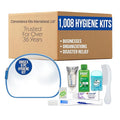 Convenience Kits International Unisex 9 Piece Hygiene Travel Kit with 2-in-1 Shampoo, Degree Deodorant, Crest Toothpaste, Body Wash, Comb, TSA Compliant Toiletry Bag (1,008 Kits)