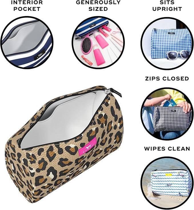 SCOUT Packin' Heat - Large, Water-Resistant, Zip Close Makeup Bag for Women- Toiletry Travel Bag - Cosmetic Bag