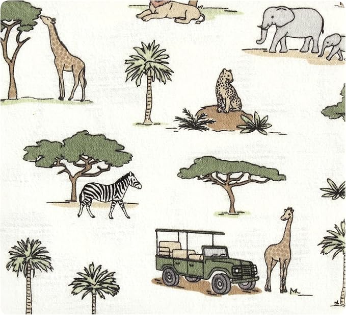 Hudson Baby Unisex Baby Cotton Flannel Receiving Blankets Bundle, Going On Safari, One Size (Pack of 2)