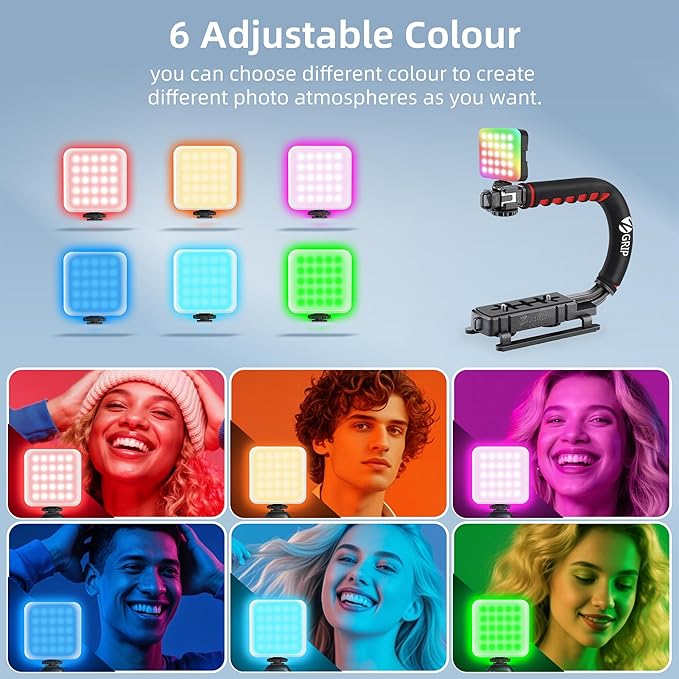 Zeadio All-in-One Smartphone Camera Stabilizer Kit, Portable Handheld Video Rig with RGB Video Light and Microphone, Fits for All Camcorder, Camera, DSLR and All iPhone and Android Smartphones