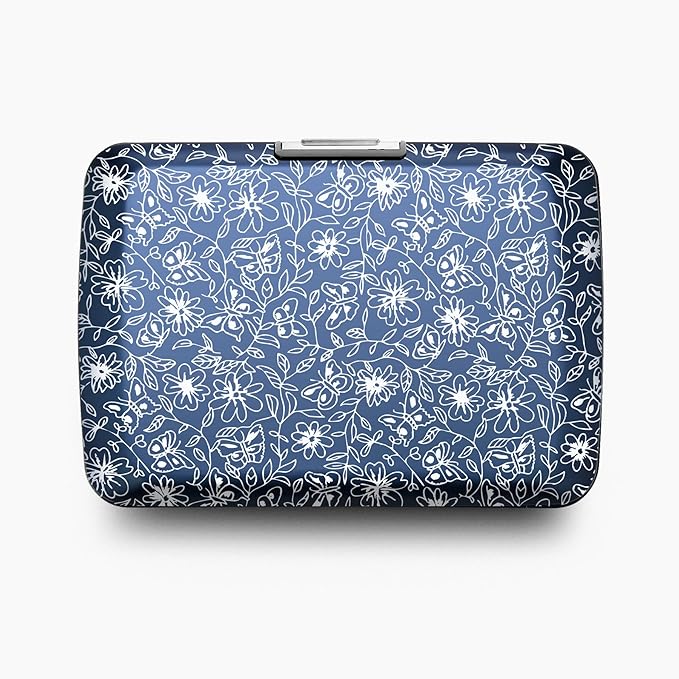 ÖGON -DESIGNS- Aluminum card holder with metal lock, RFID protection against fraud and demagnetization, compact wallet, Smart Case OSLO model