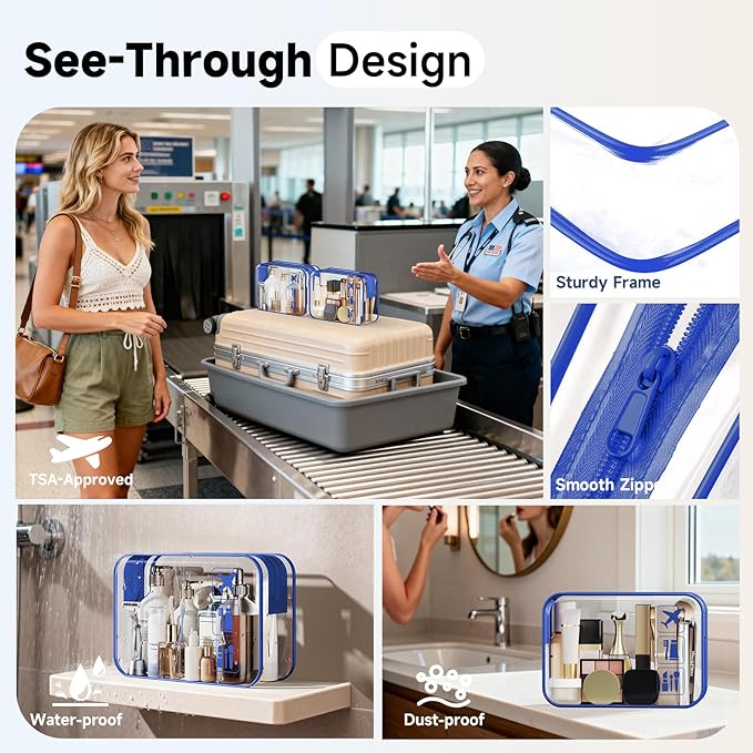 11 Set / 9 Set Packing Cubes for Travel,Gifts for Women Mom Kids,TSA Approved Bags for Makeup, Cosmetic, Toiletry, Organizers for Suitcase Carry On,Cruise Essentials Airplane Accessories,Klein Blue
