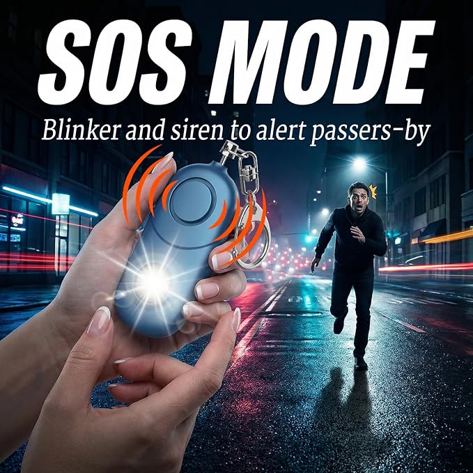 Personal Alarm for Women Keychain Alarm: Qoosea 135dB Emergency Keychain Siren with Strobe Light Loud Siren for Women Kids Students Seniors Emergency Self-Defense for Night Sports