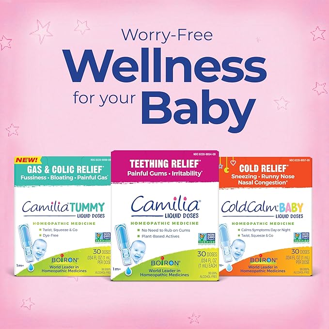 Boiron ColdCalm Baby Single-Use Drops for Relief from Cold Symptoms of Sneezing, Runny Nose, and Nasal Congestion - Sterile and Non-Drowsy Liquid Doses - 30 Count