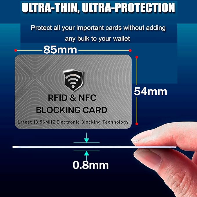 SaiTech IT 10 Pack of RFID Blocking Card, One Card Protects Entire Wallet Purse For Men & Women,NFC Contactless Bank Debit Credit Card Protector ID ATM Guard Card – Grey