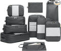 10-Pack Large Compression Packing Cubes for Travel - Lightweight Compression Packing Cube Set, Water-Resistant Luggage Organizer Bags & Suitcase Organizers, Travel Cubes for Carry-On, Checked Luggage