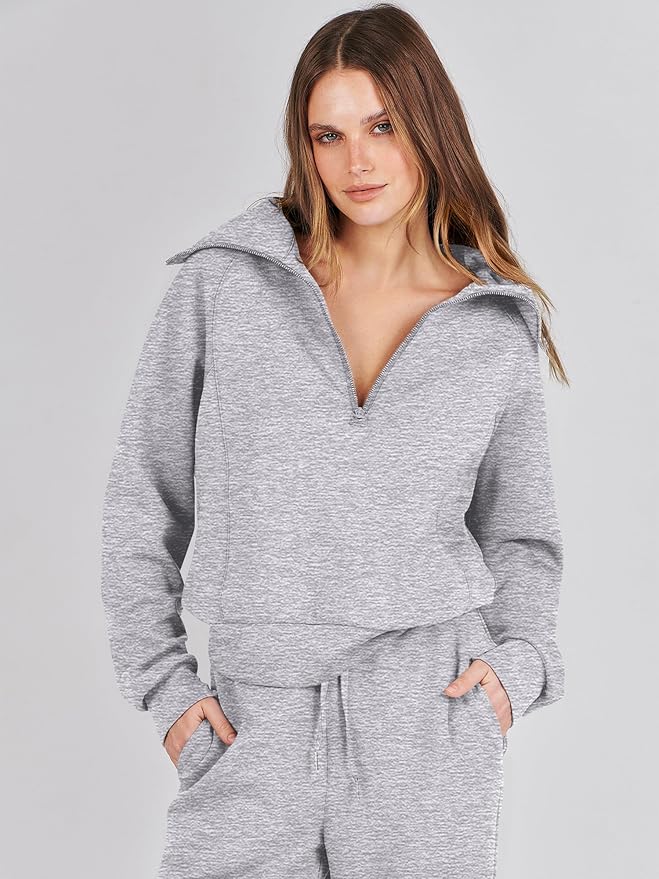 ANRABESS Women 2 Piece Outfits 2025 Fall Fashion Airport Wide Leg Pants Lounge Set Leisure Travel Vacation Clothes Sweatsuits