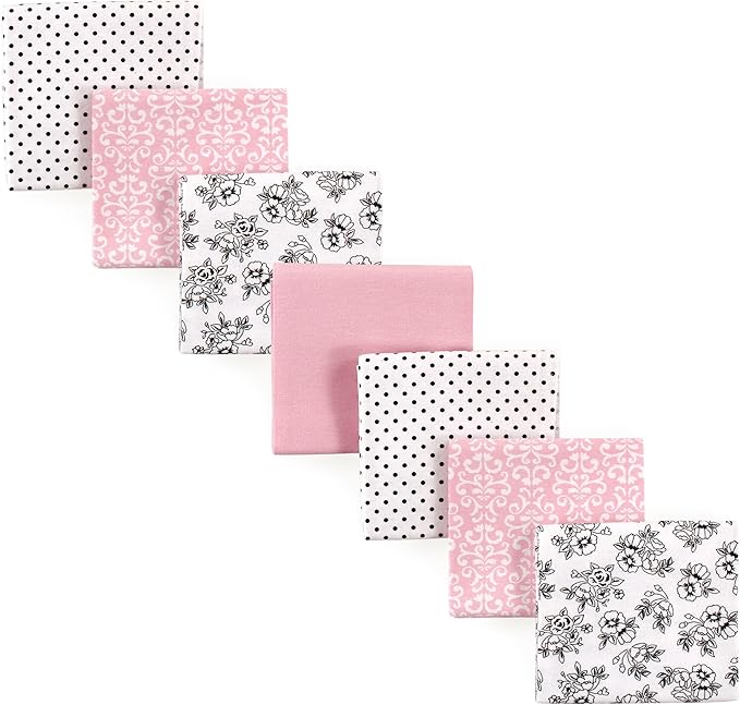 Hudson Baby Unisex Baby Cotton Flannel Receiving Blankets Bundle, Toile, One Size