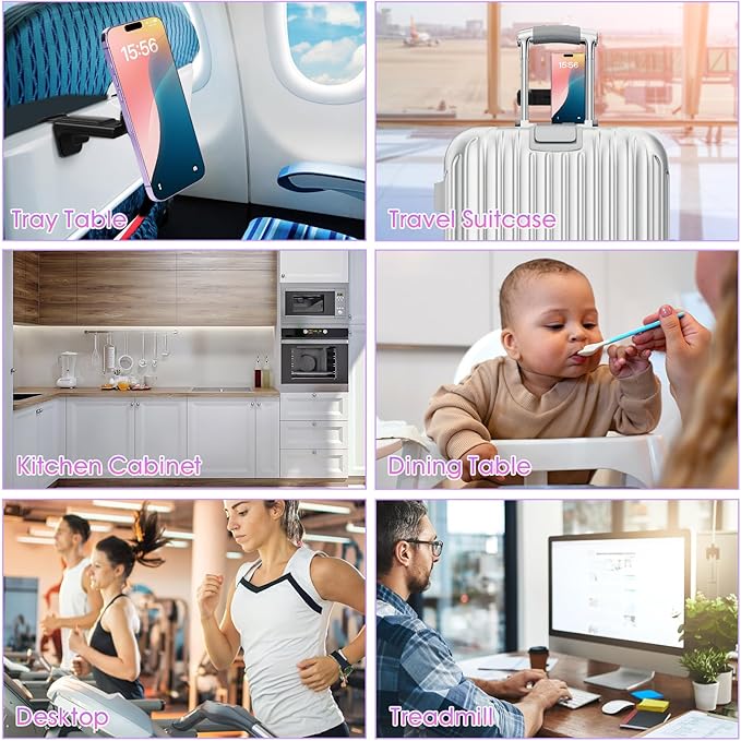 Airplane Travel Essentials Airplane Phone Holder for MagSafe, Handsfree for MagSafe Phone Stand Plane for iPhone 16 15 Flying Travel Accessories
