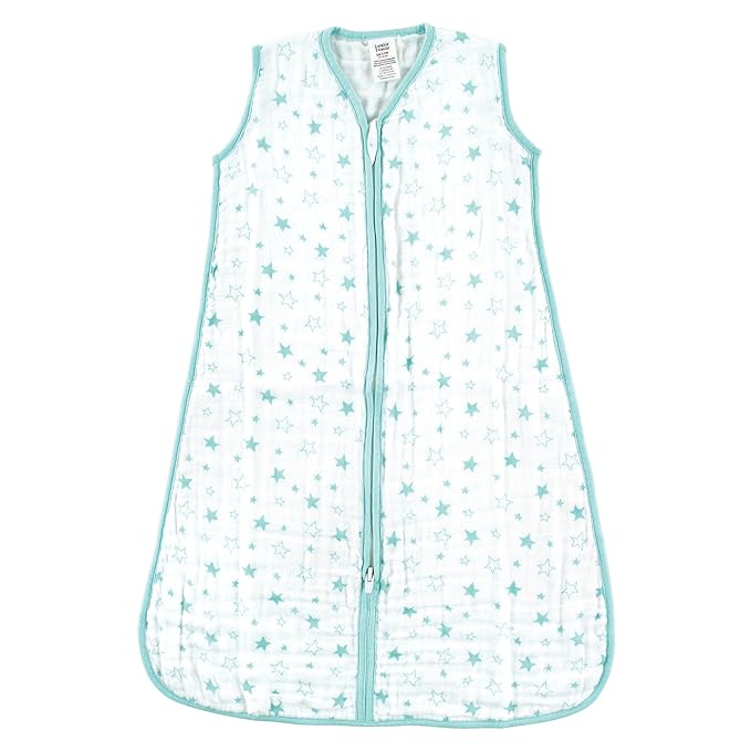 Luvable Friends Unisex Baby Sleeveless Muslin Cotton Sleeping Bag, Sack, Blanket, Stars Muslin, 0-6 Months