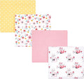 Hudson Baby Unisex Baby Cotton Flannel Receiving Blankets, Floral Fox, One Size