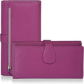 Real Leather Women Wallet Leather with RFID Blocking -Trifold Card Holder Designer Ladies Clutch with ID Window Wallets