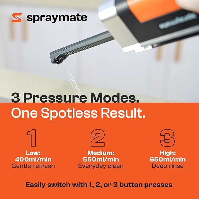 Portable Bidet for Travel – Electric High Pressure Rechargeable Bidet for Women & Men | 400ML Bottle | 650ML/Min Flow | USB-C | 1100mAh Battery | USA Brand – Spray Mate