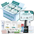 Stuhrling Bottle TrekTote Bulk 15 Piece Hygiene Kits for Distribution & Travel, TSA Toiletries Kit, Mini Shampoo, Toothbrush, Deodorant, Soap, Razor, Individually Packaged Case Pack of 5