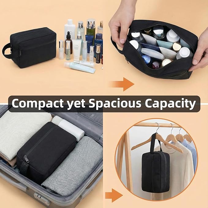 DSYSC Travel Toiletry Bag for Women Men, Small Makeup Bag, Water-Resistant Cosmetic Bag, Cosmetic Pouch, Traveling Dopp Kit, Travel Essentials Accessories (Blue)