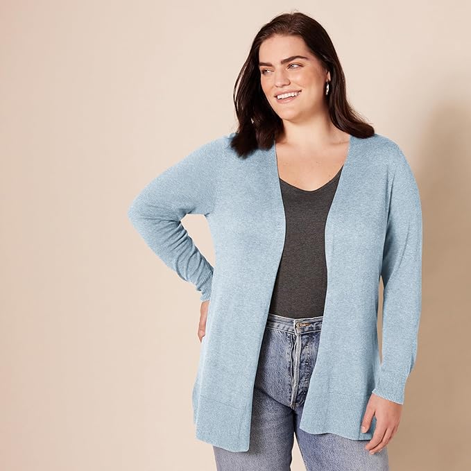 Amazon Essentials Women's Lightweight Long Sleeve Open-Front Cardigan Sweater (Available in Plus Size)