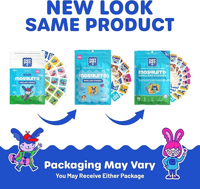 NATPAT Buzz Patch Mosquito Patch Stickers for Kids - Plant Based Ingredients, Non-Toxic - The Original All Natural Citronella Essential Oil Insect Patch, DEET Free, for Toddlers, Kids (48 Pack)