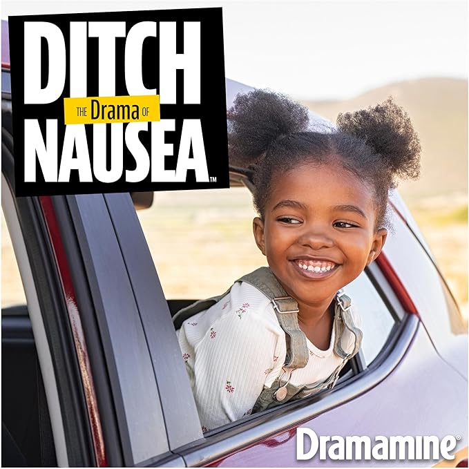 Dramamine Motion Sickness Relief for Kids - Chewable Grape Flavor, 8 Count (Pack of 2)