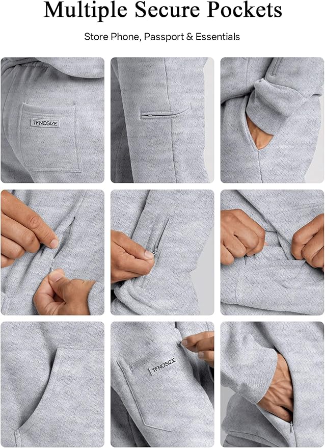 Travel Hoodie – Built-In Eye Mask, Multiple Pockets, Unisex Pullover Sweatshirt for Airplane, Sleep & Lounge