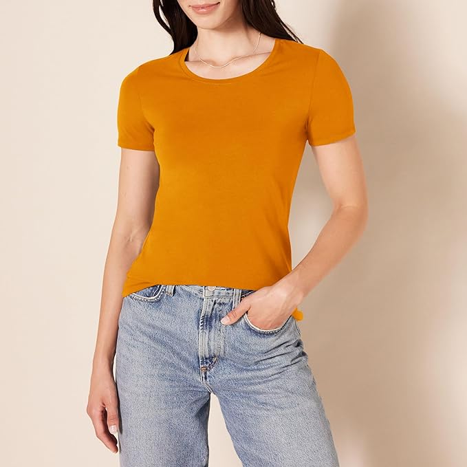 Amazon Essentials Women's Regular-Fit Short-Sleeve T-Shirt (Crewneck and V-Neck Options), Multipacks