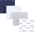 Hudson Baby Unisex Baby Cotton Flannel Receiving Blankets, Shark, One Size