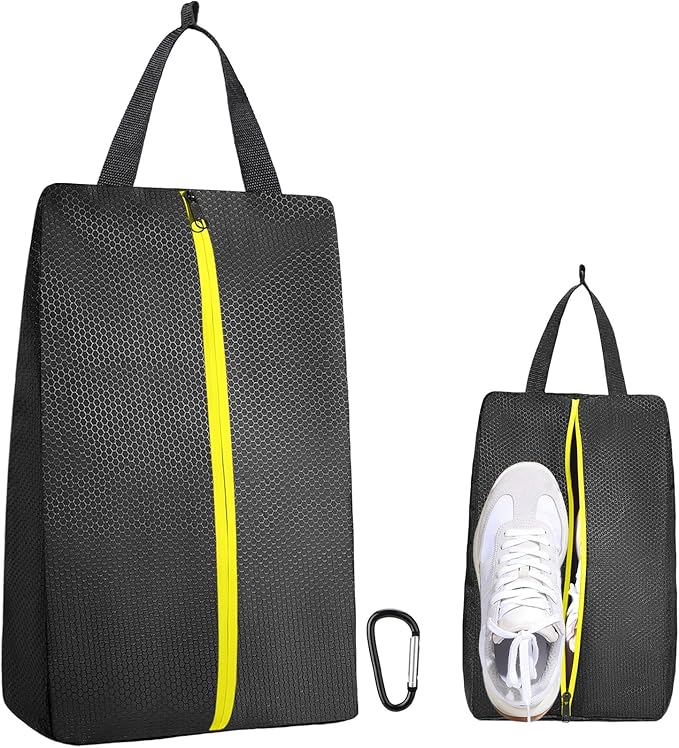 TOBWOLF Cleat Bags For Golf Smell Proof, Waterproof Golf Shoes Bag with Zipper & Handle, Large Capacity Fits Up To Size 14, Suitable as Sport Shoe Storage for Golf, Travel, Soccer, Gym, Running, Men
