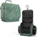 VENTURE 4TH Hanging Travel Toiletry Bag for Women & Men – Large Toiletry Organizer with 17 Compartments, Removable TSA Pouch, Travel Wash Bag for Toiletries, Makeup & Shaving Kit (Green Leaves)