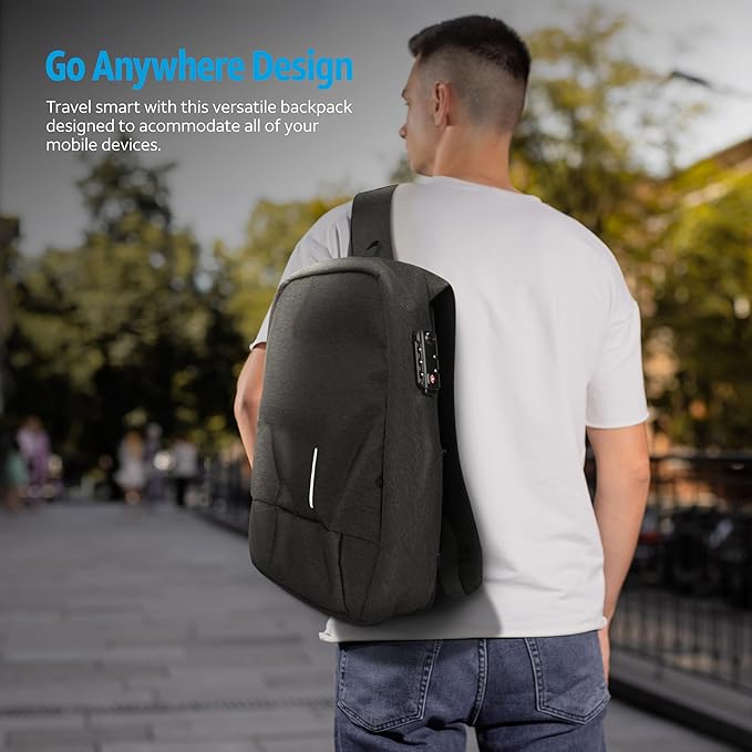 AT&T Essentials 15" Laptop Backpack - School/College Bag with USB Port, TSA Lock, Anti-Theft & Waterproof