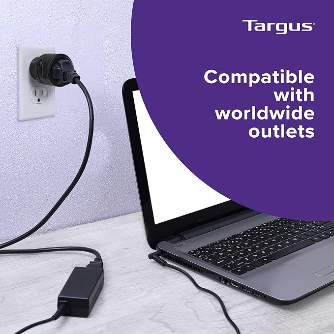 Targus Universal Travel Adapter, International Plug Adapter, Travel Worldwide Power Adapters for Europe, UK, Asia, Africa, LAC, MENA, & USA, Travel Plug Adapter (APK01US1)