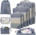 PFEYRPK Lightweight Compression Packing Cubes for Suitcases, Compressible Expandable Travel Packing Organizer with Clear Toiletries and Backpack Bag, Travel Essentials for Carry on Luggage 7 Set