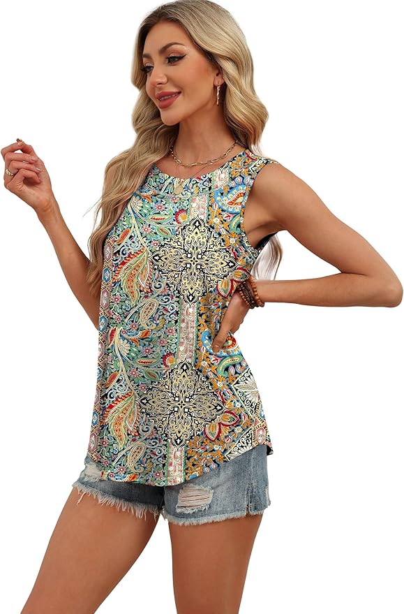 WIHOLL Tank Tops for Women Summer Outfits 2026 Crewneck Spring Casual Sleeveless Shirts Blouses Clothing