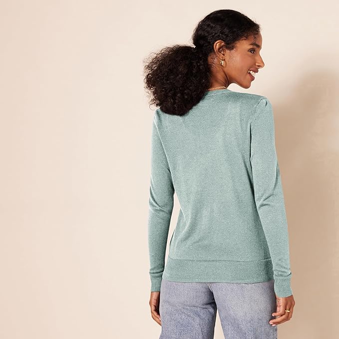 Amazon Essentials Women's Lightweight Crewneck Cardigan Sweater (Available in Plus Size)
