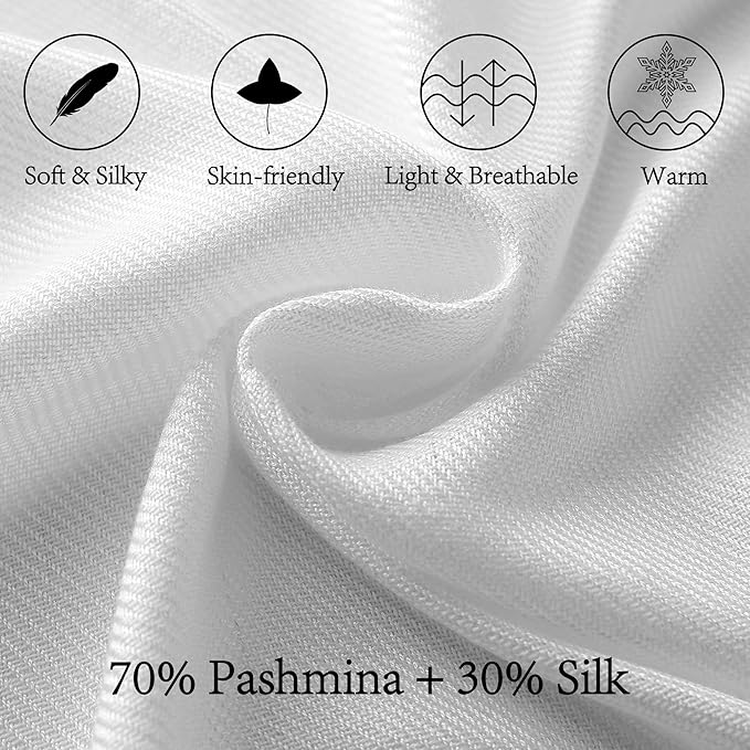 Soft Silky Pashmina Shawl Wraps Solid Colors Scarf for Wedding Evening Dresses