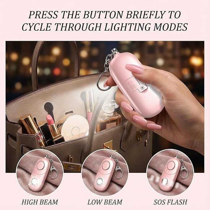 Personal Alarm for Women Keychain Alarm: Qoosea 135dB Emergency Keychain Siren with Strobe Light Loud Siren for Women Kids Students Seniors Emergency Self-Defense for Night Sports