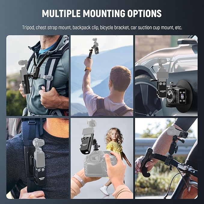 NEEWER BASICS Pocket 3 Extension Mount Adapter Compatible with DJI Osmo Pocket 3 Accessories, Protective Cage Bracket Mic Holder Clamp Stand with Cold Shoe for Tripod Vlog Video Recording, AC017
