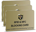 SaiTech IT RFID Blocking Cards, 3 Pack One Card Protects Entire Wallet Purse For Men & Women, NFC Contactless Bank Debit Credit Card Protector ID ATM Guard Card – Golden