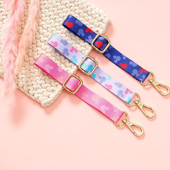 3PCS Mouse Ear Holder for Backpack Theme Park Trip Essentials Bag Charm Adjustable Keychain Lanyard Organizer Decor