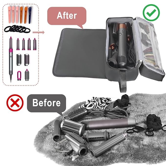 Hair Tools Travel Bag with Heat Resistant Mat Hair Styling Accessories Storage Case for Hair Dryer Flat Iron Straightener Curling Iron Haircare Accessories Travel Essentials for Women