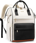 LOVEOVOOK 18Inch Laptop Backpack for Women, Large Capacity Travel Backpack with USB Charging Port, Waterproof Work Backpack for Business, College, Nursing & Airline Travel,White Black