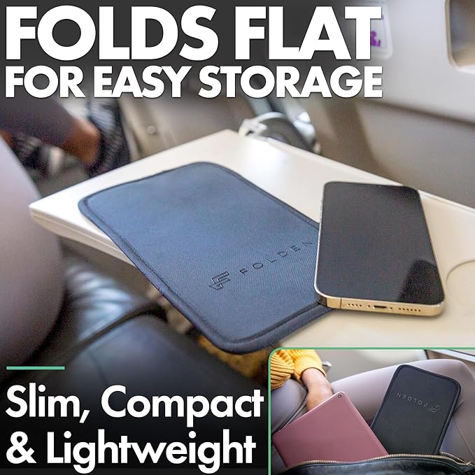 Flight Flap Airplane Phone Holder, Flexible Cell Phone Holder, Folding Cellphone Stand for Desk, Bed, Office, Treadmill - Airplane Gadgets for Long Travel Accessories - Plane Essentials (Cordura)