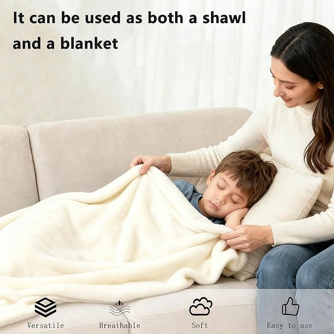 SNZ Wearable Blanket for Womens and Mens, Comfy Flannel Poncho, Snuggie Warm Shawl Wraps for Women, Birthday Gift Ideas