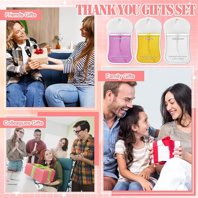 3 Pcs Power Mist Hydrating Hand Sanitizer Spray Bulk Travel Size Hand Sanitizer Pocket 1.35 oz Gourd Spray Bottle for Daily Use Mother's Day Mom Staff Employee Nurse Teacher Appreciation Gifts