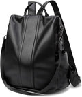 PINCNEL Women Backpack Purse Waterproof Nylon Anti-theft Rucksack Lightweight Shoulder Bag, Medium, Black