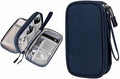 Portable Waterproof Double Layers All-in-One Storage Bag, Travel Cord Organizer，Electronics Accessories Organizer Pouch Bag for Accessories,Charger, USB Cable, Gadget (navy blue)