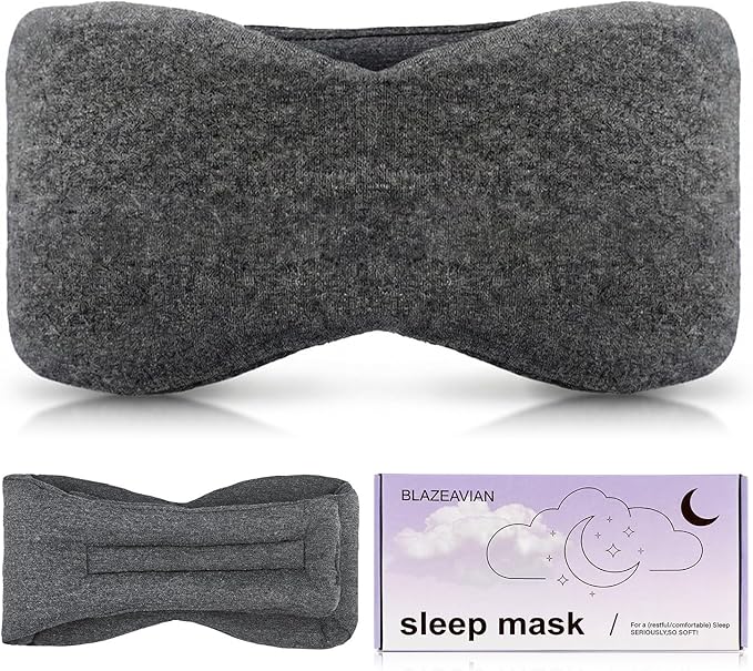 Sleep Mask for Women Men,Soft Zero Pressure Modal Material Eye Mask for Sleeping Blindfold,Blackout Full Eye Covers with Adjustable Velcro Strap for Side Sleeper Night Sleeping, Travel Essentials